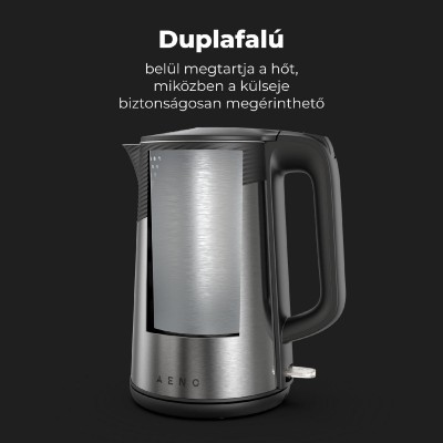 ceainic electric, max. 2200 W, capacitate 1,7 litri, indicator de stare LED, oțel inoxidabil