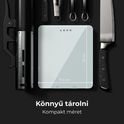 cântare de bucătărie inteligente, capacitate maximă de 8 kg, afișaj LED, conexiune Bluetooth, suprafață din sticlă temperată