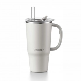 BUYDEEM Cană termos cu pai, 700 ml