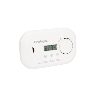 FireAngel alarma de monoxid de carbon, alimentat cu baterii, ecran LCD, CO