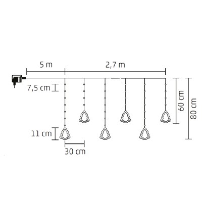 Perdea de lumini brad - KAF110WW