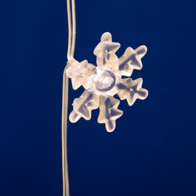 Perdea luminoasă LED cu fulgi de zăpadă, alb cald