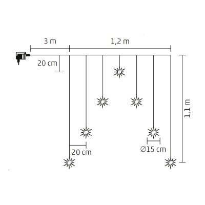 Perea de lumini LED, fulg de nea din acril - KAF7WW