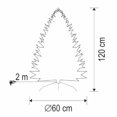 Decor brad din fibra optica, 120cm, LED
