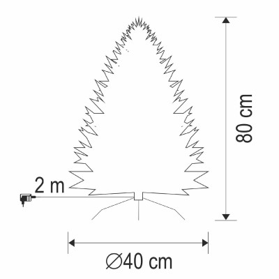 Brad artificial din fibră optică, cu LED-uri care schimbă culoarea, 80 cm