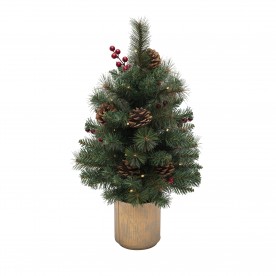 Brad artificial alimentat cu baterii, cu iluminare LED încorporată, înălțime 60 cm