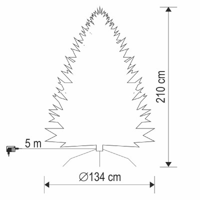 Brad artificial, cu iluminare LED încorporată, înălțime 210 cm