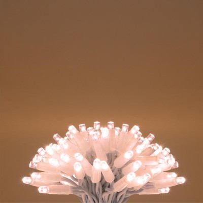 Ghirlande luminoase, 100 LED-uri, cablu alb, pentru exterior