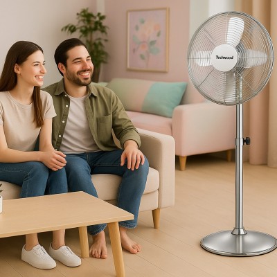 Kovový stojanový ventilátor, 40 cm, 50 W - TVI-455