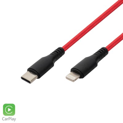 Cablu incarcare USB C - Apple Lightning, 2.1A, 1m, rosu - USBCL1