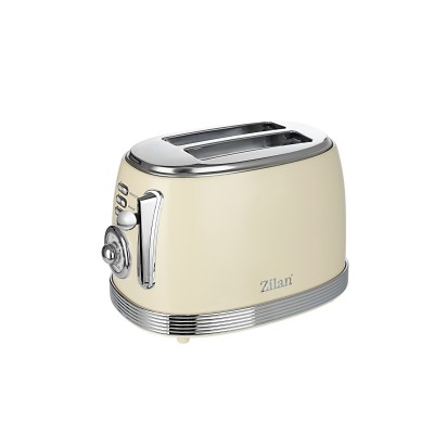 Zilan ZLN1191 retró kenyérpirító, 850 W, 6 fokozat, 2 szeletes, STOP funkció, morzsatálca, bézs